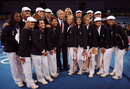 Womens Softball and Pres. Bush